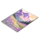 グレイシャー・ナショナルパーク | 春のラベンダー・ウォーターカラー ノートブック (左側)