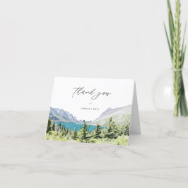 グレイシャー・ナショナル・パーク 水彩画の森 ありがとうございます サンキューカード