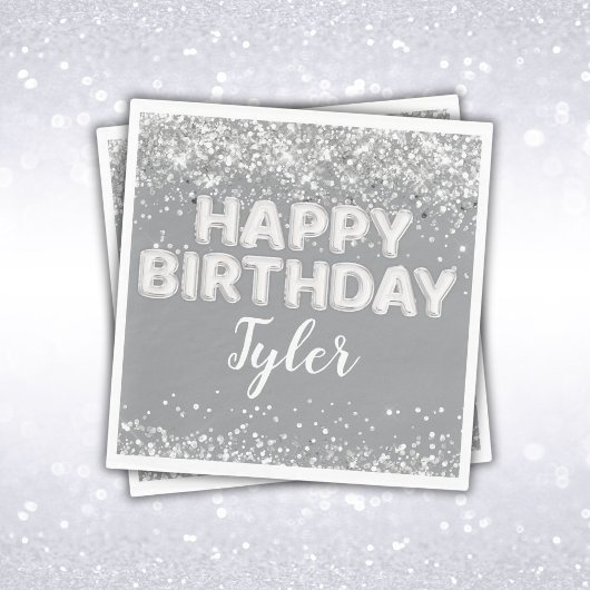 グレイシルバー誕生日パーティー スタンダードランチョンナプキン