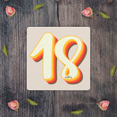 グレイシンプルモダンレトログルービー18歳の誕生日 招待状