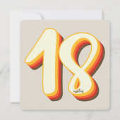 グレイシンプルモダンレトログルーヴィ18誕生日 招待状 (正面)