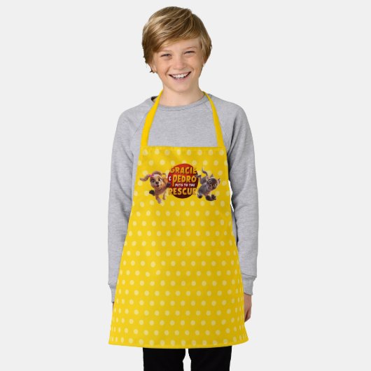 グレイシー&ペドロアドベンチャーアウェイツ エプロン (着用した状態)