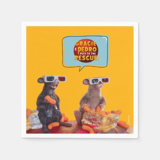 グレイシー&ペドロウォッチパーティー スタンダードカクテルナプキン (正面)