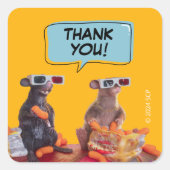 グレイシー&ペドロ時計パーティーありがとう スクエアシール (正面)