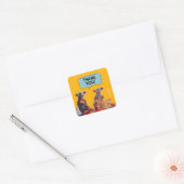 グレイシー&ペドロ時計パーティーありがとう スクエアシール (封筒)