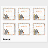 グレイジャングルアニマルズブックプレート蔵書票ラベル スクエアシール (シート)