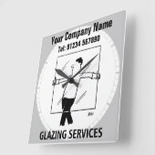 グレイジングサービスの漫画の時計 スクエア壁時計 (傾斜)