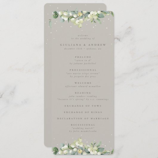 グレイジースノーベリー+ユーカリ冬の結婚式 プログラム (正面/裏面)