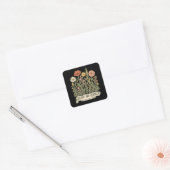 グレイスの中で成長する キリスト教の花柄の聖書の言葉デザイン スクエアシール (封筒)