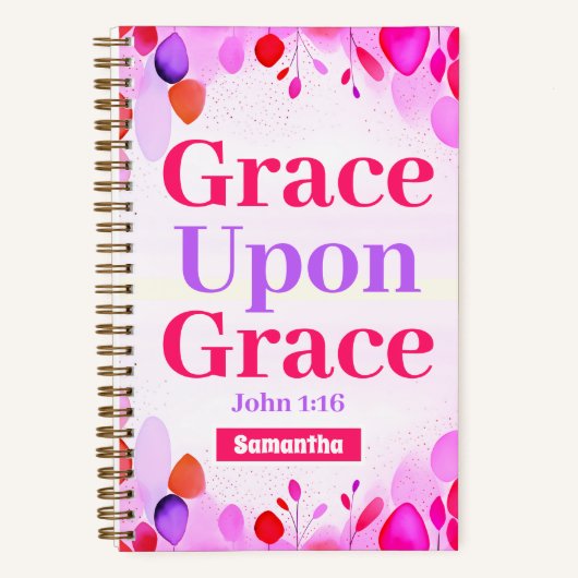 グレイスオングレースボホキリスト教10代のガールジャーナル ノートブック (正面)