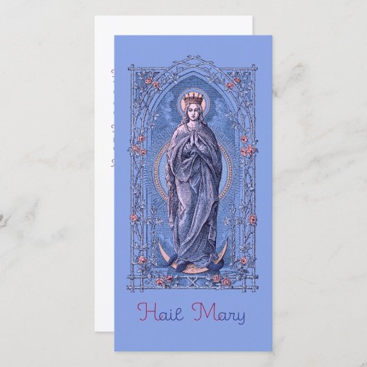 グレイスカード満載のヘイルメアリー祈りの言葉 (正面/裏面)