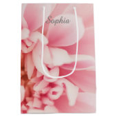 グレイスクリプト名, 大きなピンクの花 ミディアムペーパーバッグ (裏面)