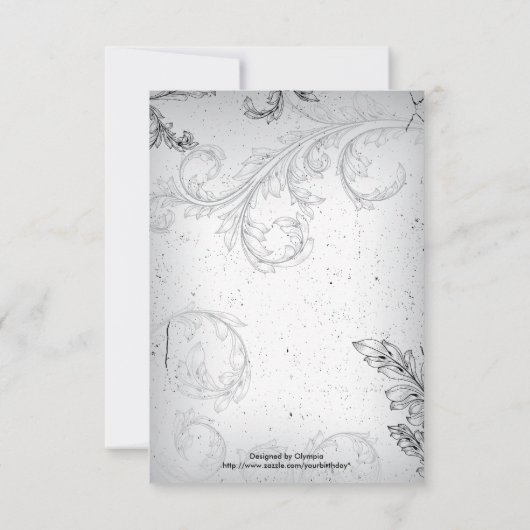 グレイスクロール25th銀結婚周年記念RSVP 出欠カード (裏面)