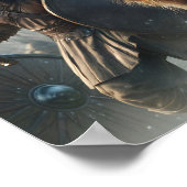 グレイスケール威厳のあるの戦闘の激しいバイキング攻撃 ポスター (角)