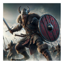 グレイスケール威厳のあるの戦闘の激しいバイキング攻撃