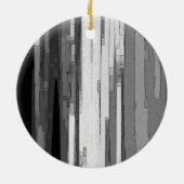 グレイスケール抽象芸術B&Wアート セラミックオーナメント (裏面)