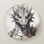 グレイスケール・ドラゴン ラウンドクッション (裏面)
