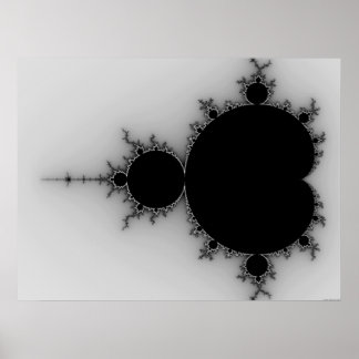 グレイスケールMandelbrotセット ポスター