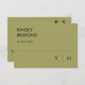 グレイスコンテンポラリーウェディングRSVPカード 招待状 (正面/裏面)