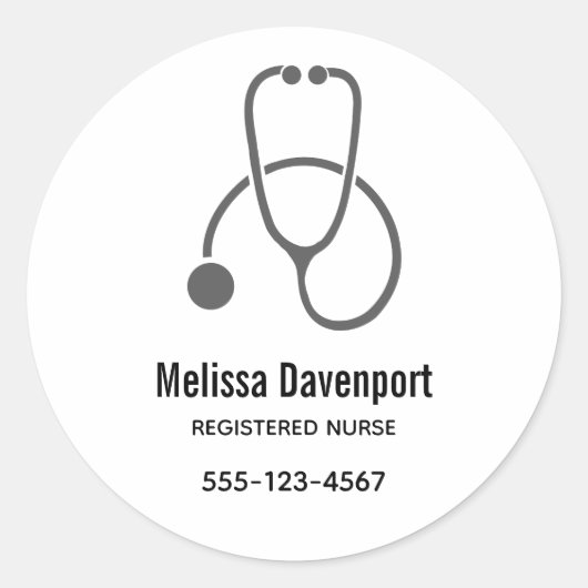 グレイスタイリッシュイラストレーションオンブラッククラシックラウンド ラウンドシール (正面)