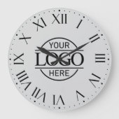 グレイスタイリッシュブランド会社のビジネスロゴカスタム ラージ壁時計 (正面)