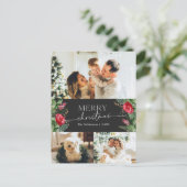 グレイスタイリッシュボタニカルメリークリスマスホリデー ポストカード (スタンド正面)