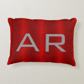 グレイスタイリッシュレッドトレンディーモノグラム アクセントクッション (裏面)