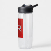 グレイスタイリッシュレッドトレンディーモノグラム ウォーターボトル (左面)