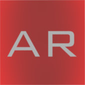 グレイスタイリッシュレッドトレンディーモノグラム シール (正面)