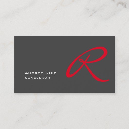 グレイスタイリッシュレッドモノグラムプロフェッショナル 名刺 (正面)