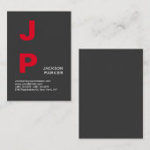 グレイスタイリッシュレッドモノグラムプロフェッショナル 名刺 (正面/裏面)