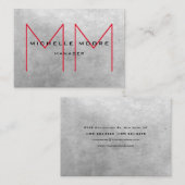 グレイスタイリッシュ巨大レッドモノグラムモダンプロフェッショナル 名刺 (正面/裏面)