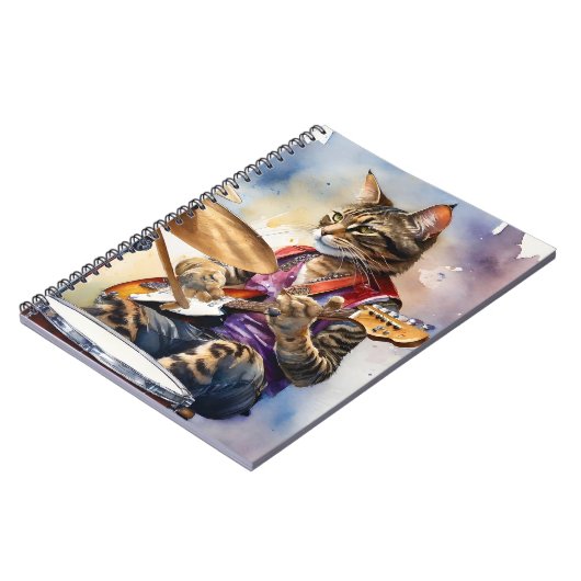 グレイストライプのタビーキャットロックスター遊ズギター ノートブック (左側)