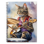 グレイストライプのタビーキャットロックスター遊ズギター ノートブック (正面)