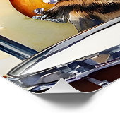 グレイストライプのタビーキャットロックスター遊ズギター ポスター (コーナー)