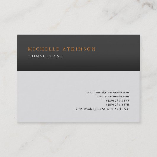 グレイストライプクラシカルプエレガントラプロフェッショナル 名刺 (正面)