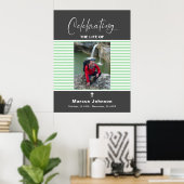 グレイストライプグ祝・グリーンの葬儀 ポスター (ホームオフィス)