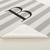 グレイストライプモノグラム |農家モダン家 シェルパブランケット (3/4)