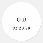 グレイスブラックとホワイトモダン結婚ズ ラウンドシール (正面)