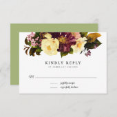 グレイスヴィンテージウェディングRSVPカード 出欠カード (正面/裏面)