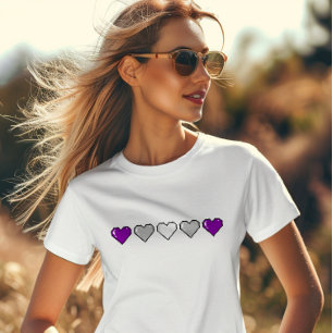 グレイセクシャルフラッグのピクセルハート Tシャツ