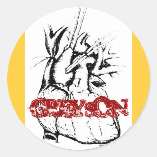 グレイソンハートステッカー ラウンドシール