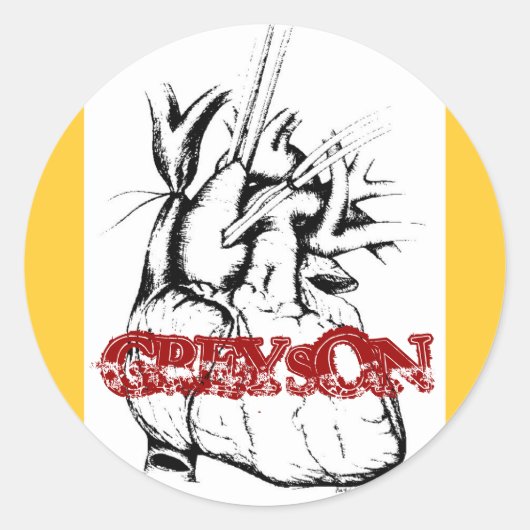 グレイソンハートステッカー ラウンドシール (正面)