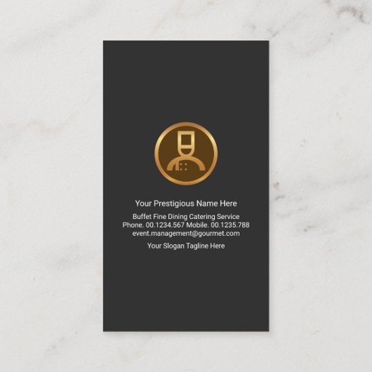 グレイタキシード金ゴールドシェフボーオニエール 名刺 (裏面)