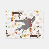 グレイタリアンイハウンドブランケット、イギー秋デコール フリースブランケット (正面(横))