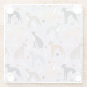 グレイタリアンイハウンド犬の骨と前足 ガラスコースター (裏面)