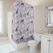 グレイタリアンイハウンド犬の骨と前足 シャワーカーテン (インサイチュ)