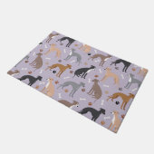 グレイタリアンイハウンド犬の骨と前足 ドアマット (アングル)