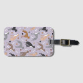 グレイタリアンイハウンド犬の骨と前足 ラゲッジタグ (正面横)