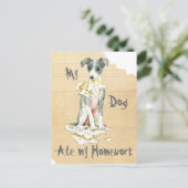 『グレイタリアンイハウンド食べの宿題』 ポストカード (スタンド正面)